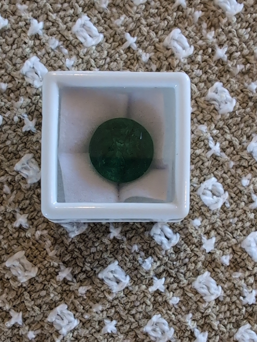 Deep Green Round 9.3 Carat Natural Emerald Gem in Display Box